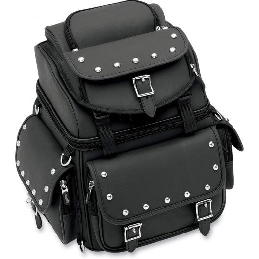  Back Seat / Sissy Bar Bag studded design, Motorcycle Accessories