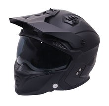 Multi Function Motorcycle Full & Open Face Helmet - Matt Black