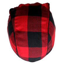 RED Check Flannel with Leather Trim Pre-Tied BREND_3  - Bandana