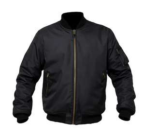 lined BLACK Bomber Jacket with Elbow & Shoulder armour