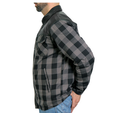 Kevlar Reinforced Leather And Grey Check Flannel Jacket / Shirt