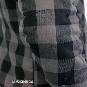 Kevlar Reinforced Leather And Grey Check Flannel Jacket / Shirt