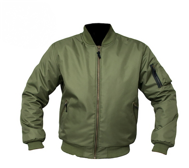 lined Green Bomber Jacket with Elbow & Shoulder armour