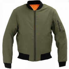 Lined Olive Bomber Jacket with Elbow, Shoulder & Back armour 7XL