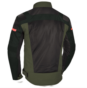 Dakar Waterproof Green Biker Jacket with Elbow & Shoulder Armour