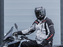 Grey/Black/Red Stealth Motorcycle Jacket