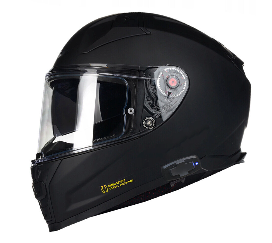 FF811 Vector II Matt Black Full Face Helmet with factory fitted Cardo intercom