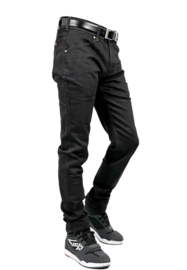 AA Armoured Black Riding Jeans Straight Cut