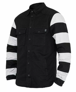 XTM Motoshirt Textile Jacket AAA RATED- Prison Stripe