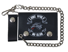 Lone Wolf Leather Wallet with Security Chain