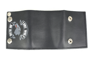 Lone Wolf Leather Wallet with Security Chain