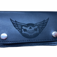  Bi Fold Leather Wallet 5 interior pockets Heavy Duty Chain