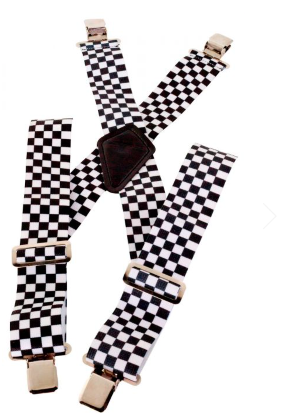 Black & White Check Biker Braces