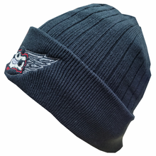 Wing Logo Black Rib Knitted Beanie