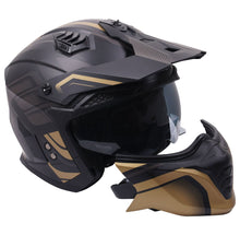 Multi Function Motorcycle Full & Open Face Helmet -Orbit Black & Gold