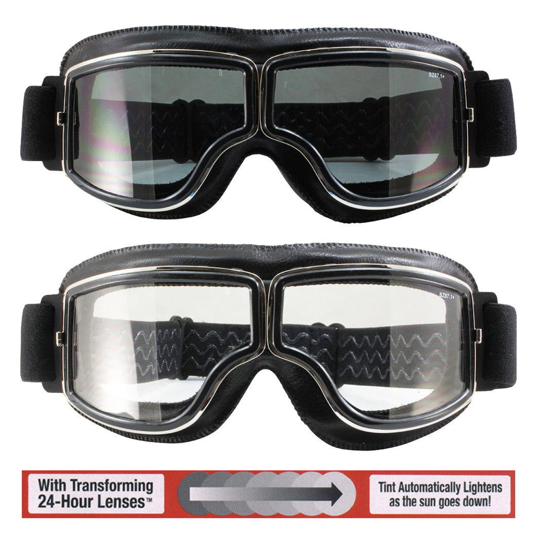 Photochromic Lens Aviator style Retro Pilot Goggles